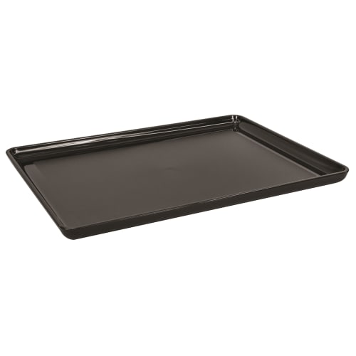 Essential Rectangular Tray with Square Corners and Handles, Black